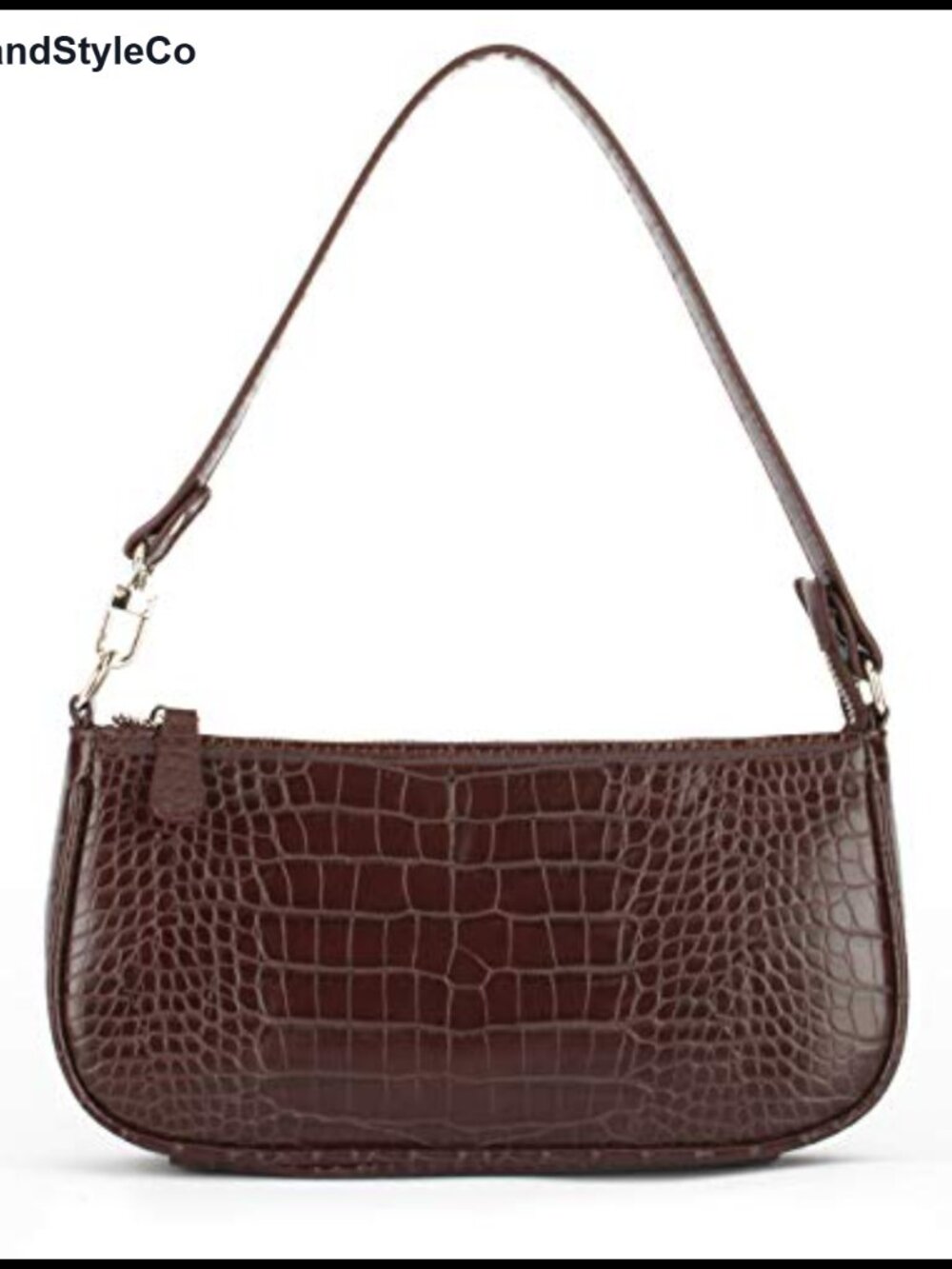 Faux Leather Crocodile Effect Clutch Shoulder Bag Retro 90s Style Handbag